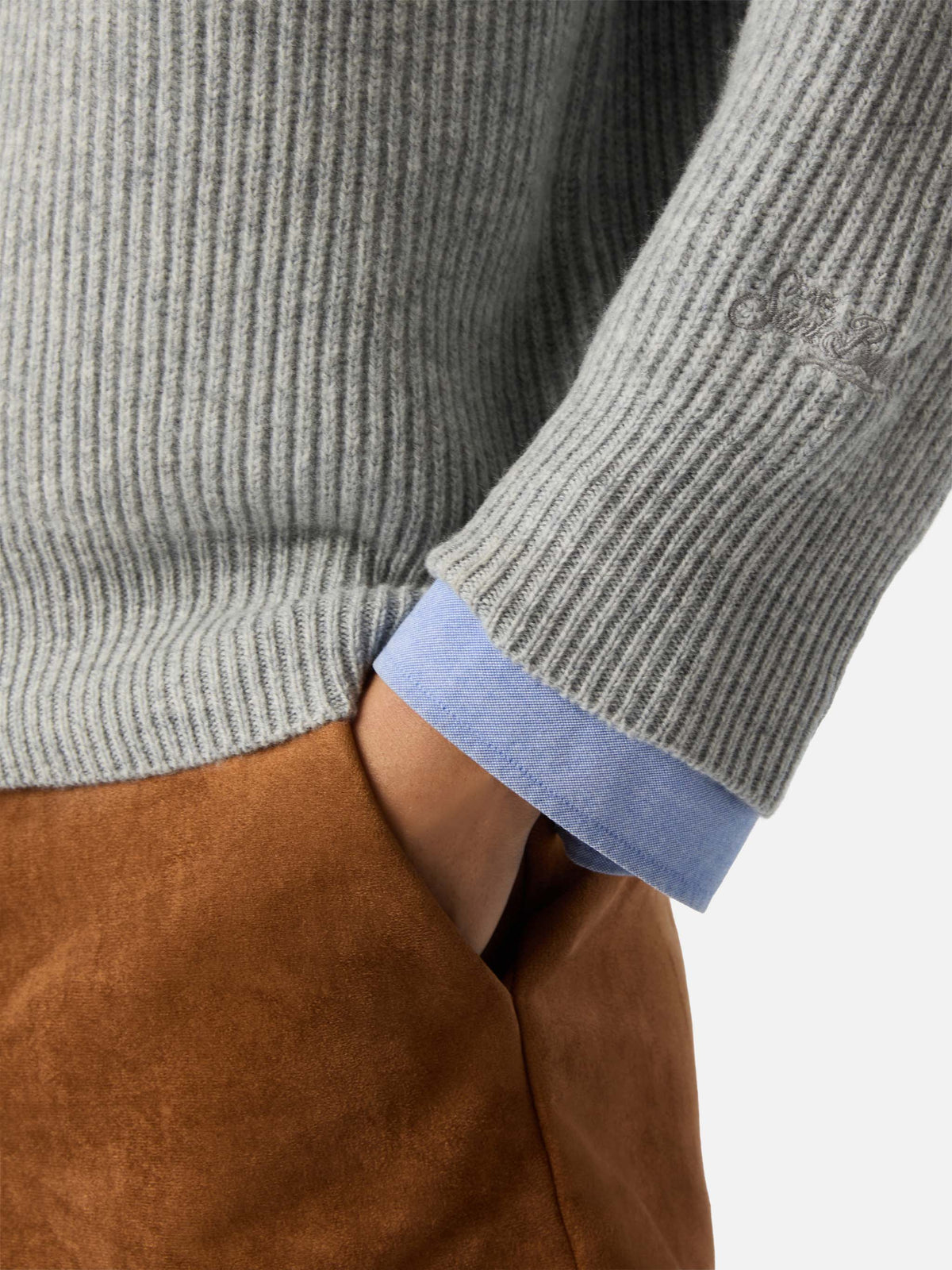 Pull en laine Grey Yaoni à col polo 