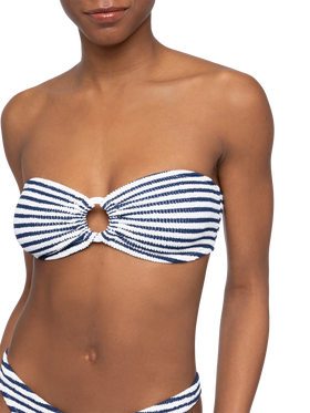 Yulia crinkle bandeau top with striped print - MC2 Saint Barth