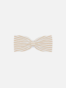 Top bandeau Yulia de tejido crinkle con estampado de rayas 