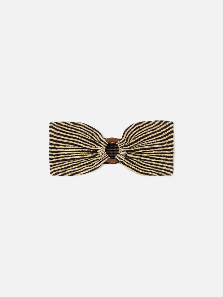 Top bikini Yulia a fascia in tessuto crinkle a righe