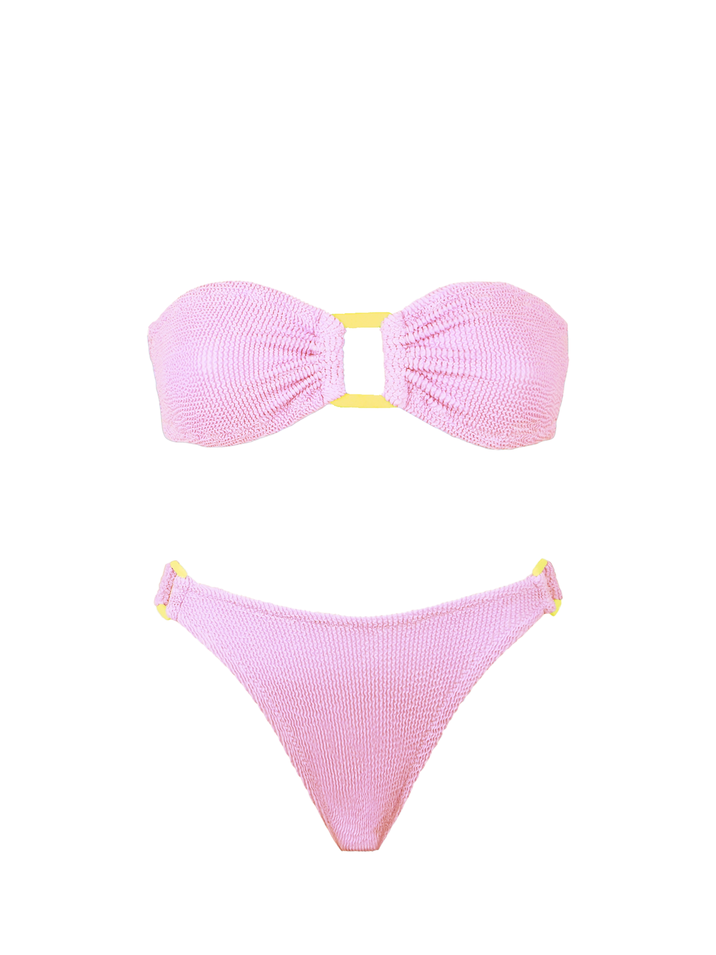 Pink crinkle bandeau bikini Yulia Evelyn