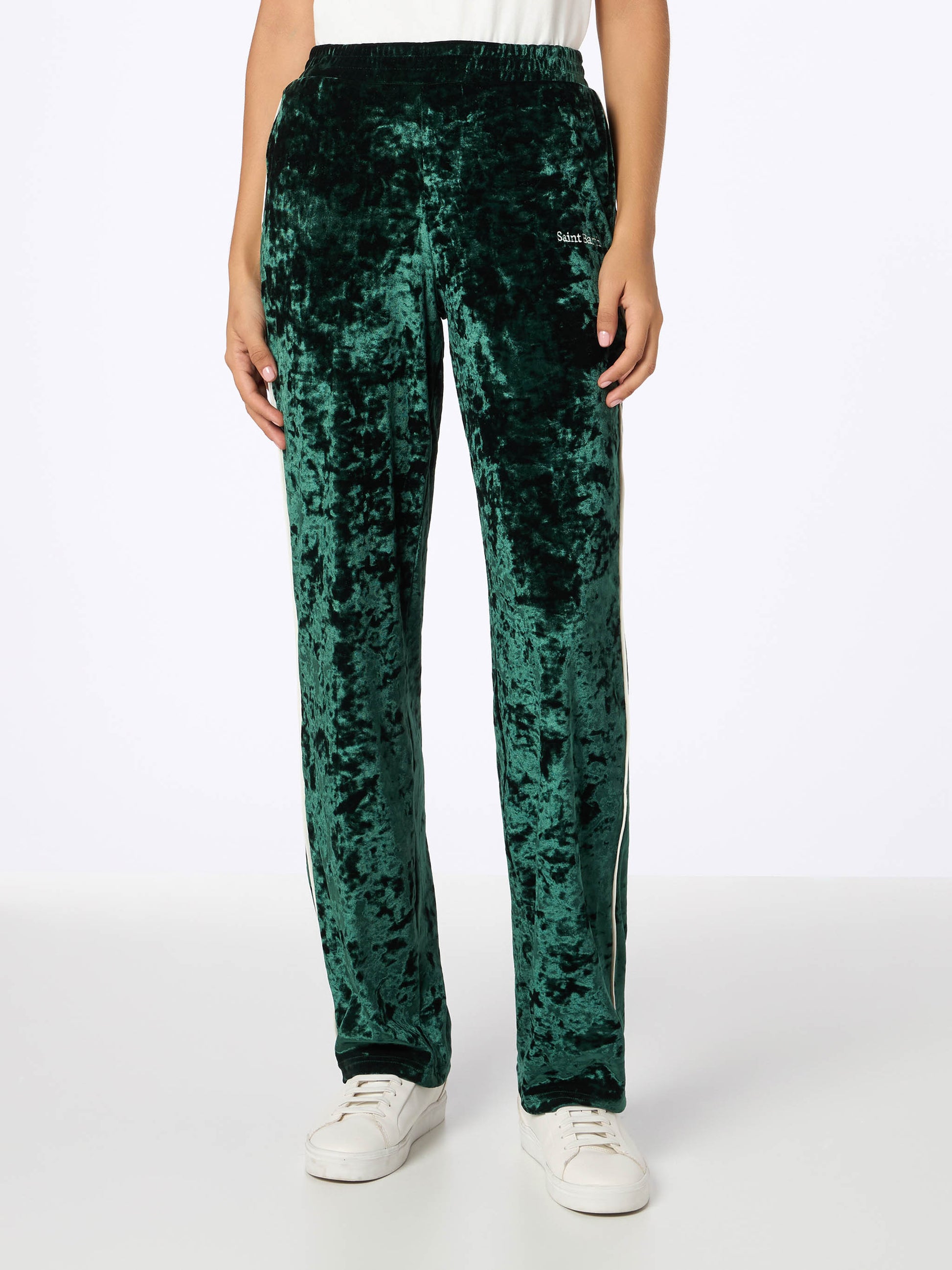 Woman green chenille jogger pants Yvonne - MC2 Saint Barth