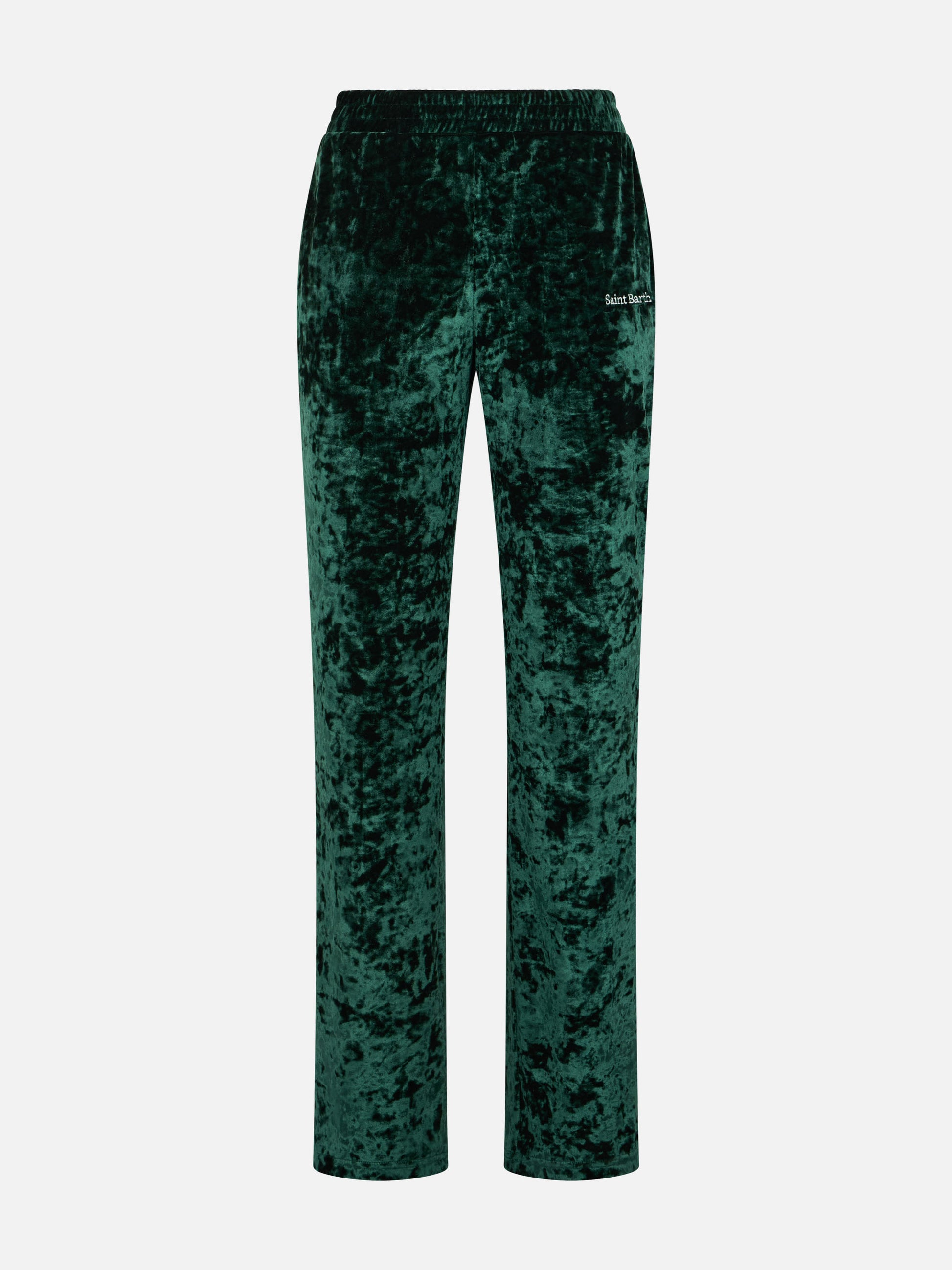 Woman green chenille jogger pants Yvonne - MC2 Saint Barth