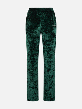 Woman green chenille jogger pants Yvonne - MC2 Saint Barth