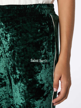 Woman green chenille jogger pants Yvonne - MC2 Saint Barth