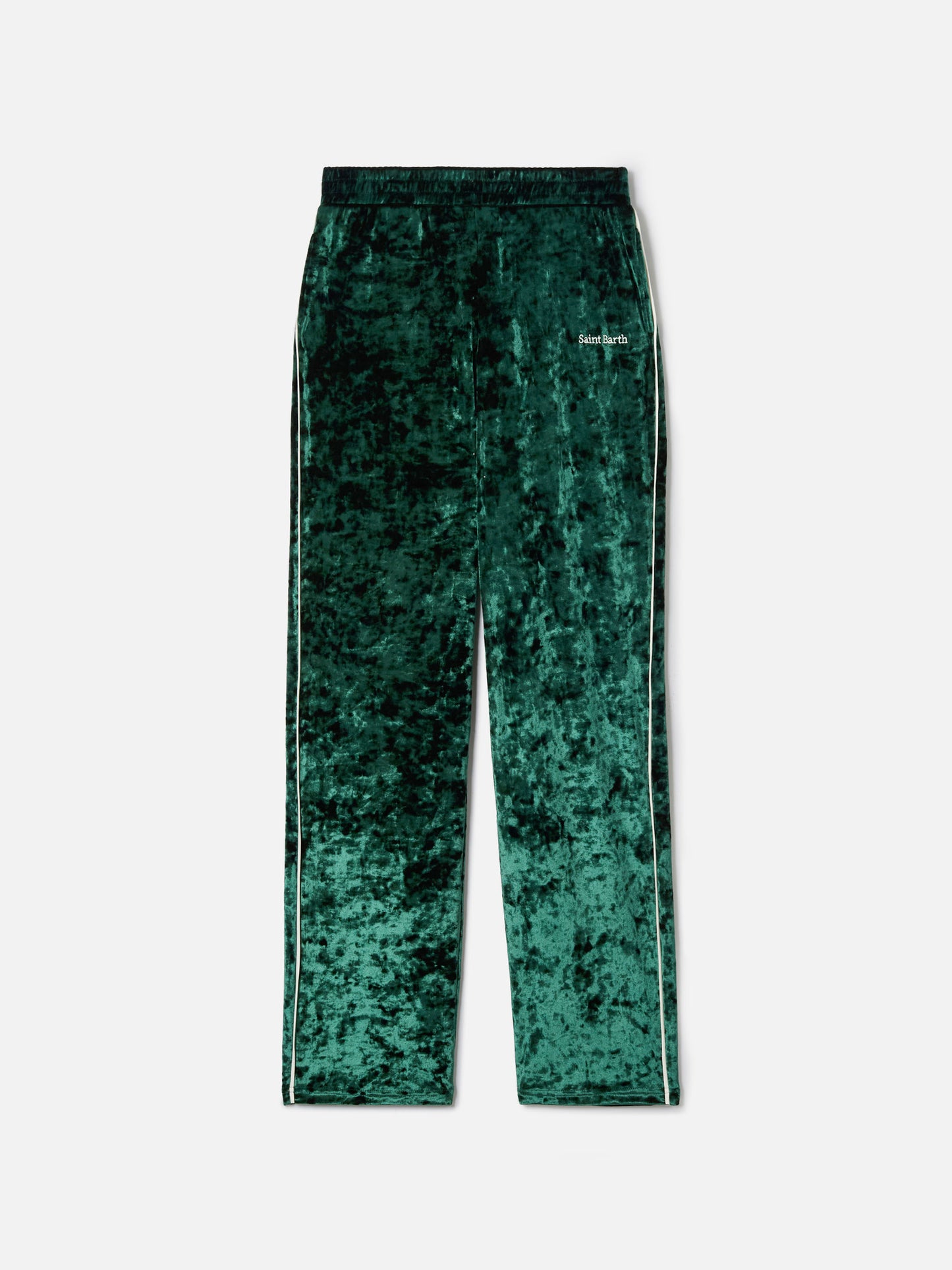Woman green chenille jogger pants Yvonne