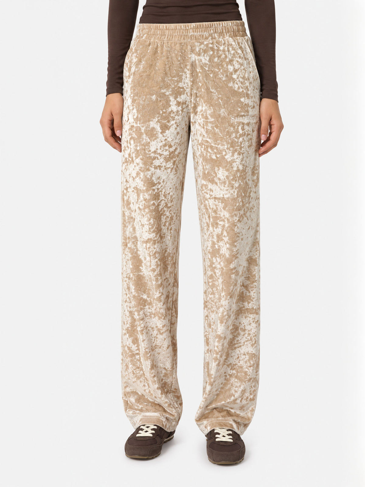 Yvonne beige chenille jogger pants