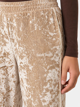 Yvonne beige chenille jogger pants
