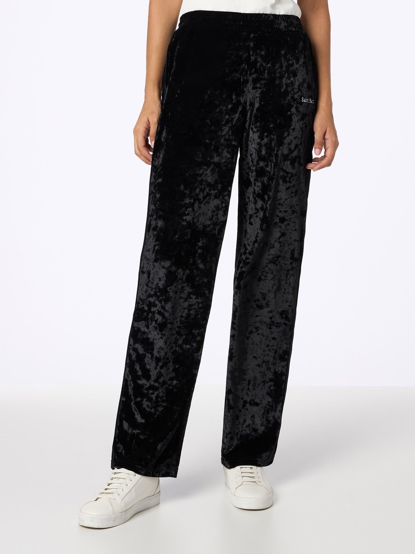 Woman black chenille jogger pants Yvonne - MC2 Saint Barth