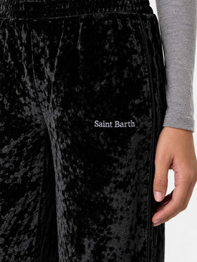 Pantalones jogger Yvonne de chenilla negra 