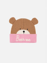 Girl pink and brown hat Zaya with Bear shape