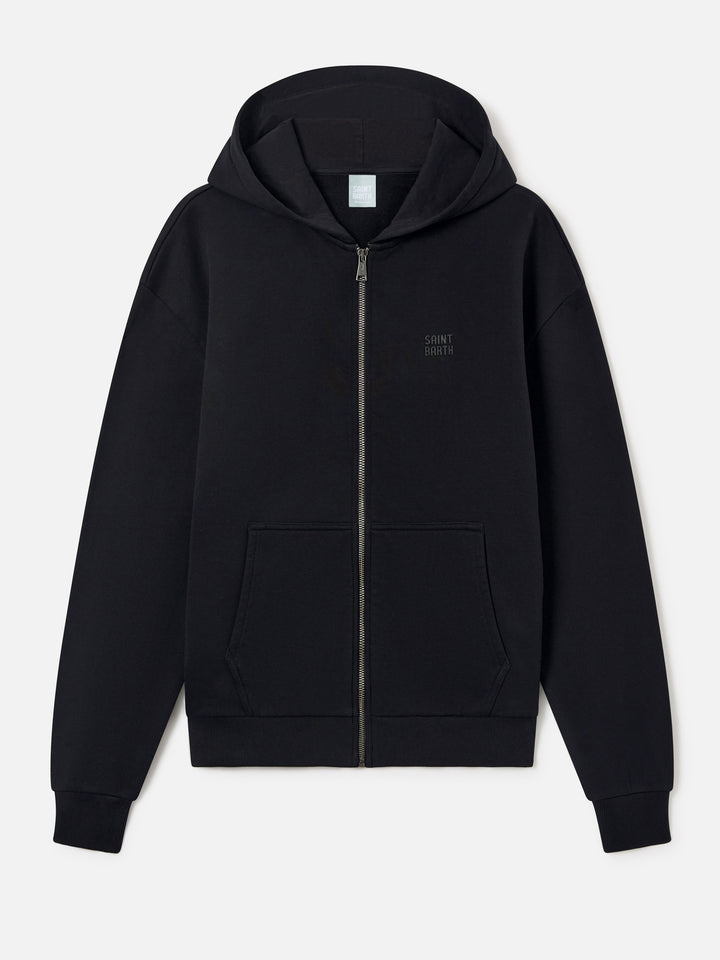 Sudadera con cremallera Black Zadie con parche con logo 