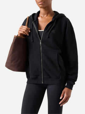 Sweat-shirt zippé Zadie noir avec patch logo 