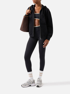 Sweat-shirt zippé Zadie noir avec patch logo 
