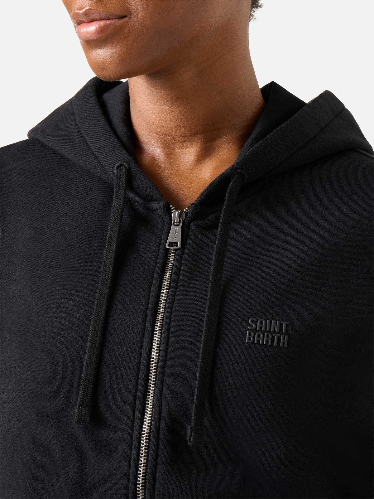 Sweat-shirt zippé Zadie noir avec patch logo 