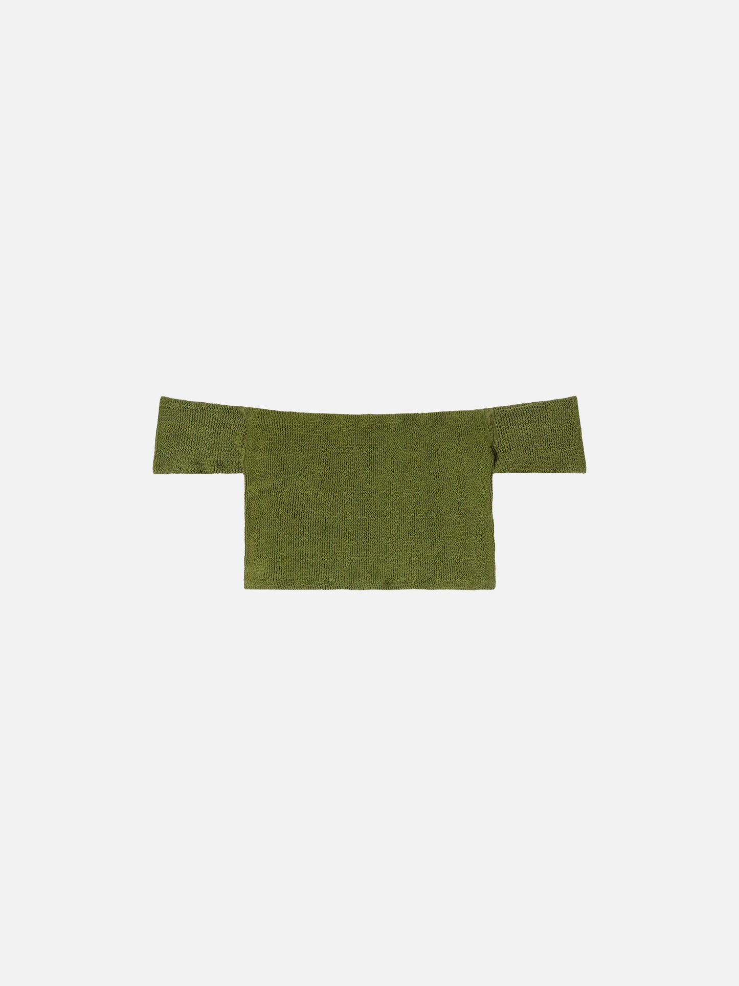 Crinkle wide shoulder strap top swimsuit Zena