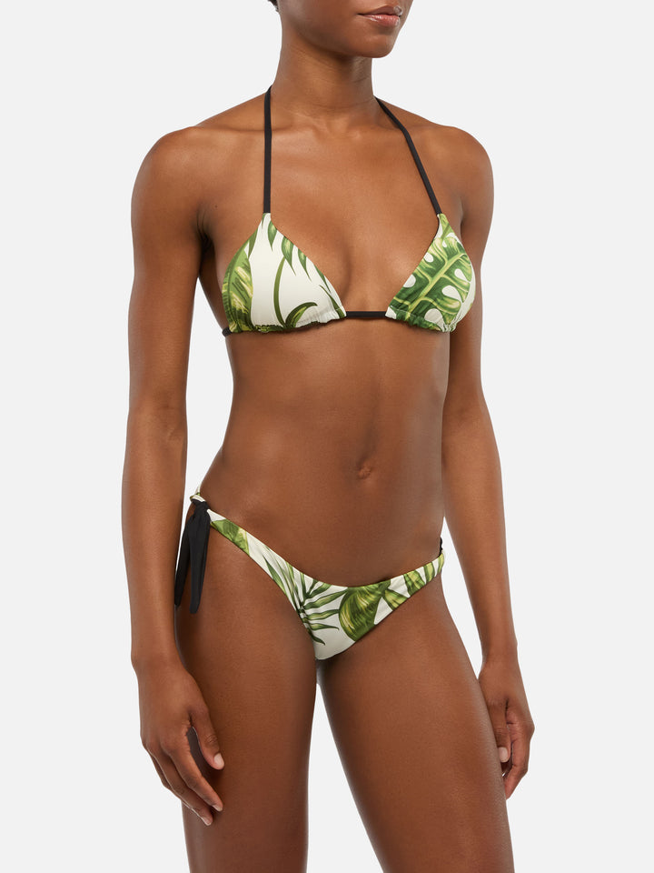 Bikini a triangolo Zoe Ines con stampa tropicale