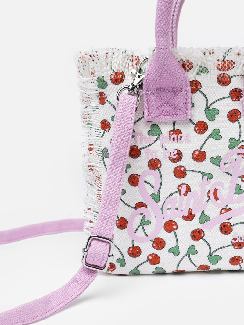 Cherry cotton canvas Mini Vanity bag