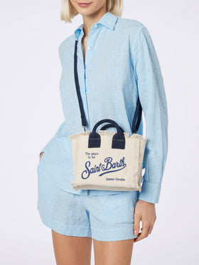 Off-white cotton canvas Mini Vanity bag - MC2 Saint Barth