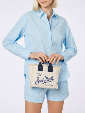 Off-white cotton canvas Mini Vanity bag - MC2 Saint Barth