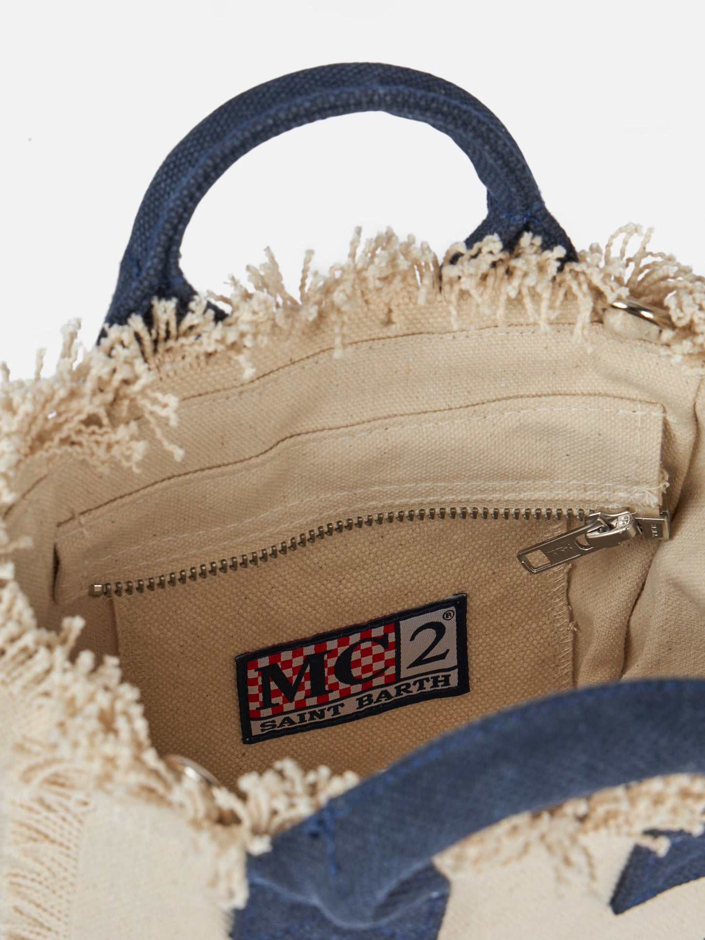 Off-white cotton canvas Mini Vanity bag - MC2 Saint Barth