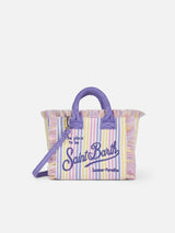 Striped terry embossed Mini Vanity bag