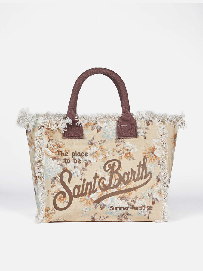 Mc2 Saint Barth Borsa tote Vanity in tela di cotone a fiori