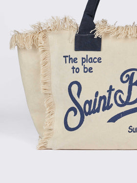 Off-white cotton canvas Vanity tote bag - MC2 Saint Barth