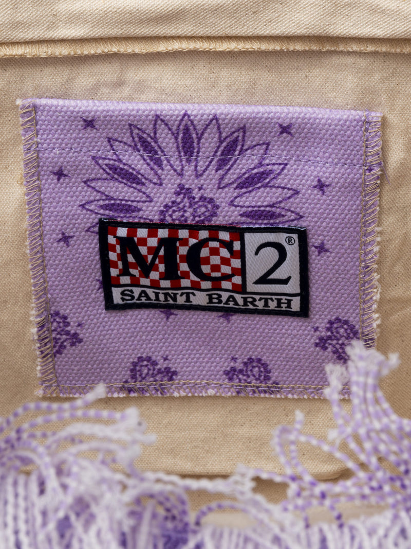 Lilac bandanna cotton canvas Vanity tote bag
