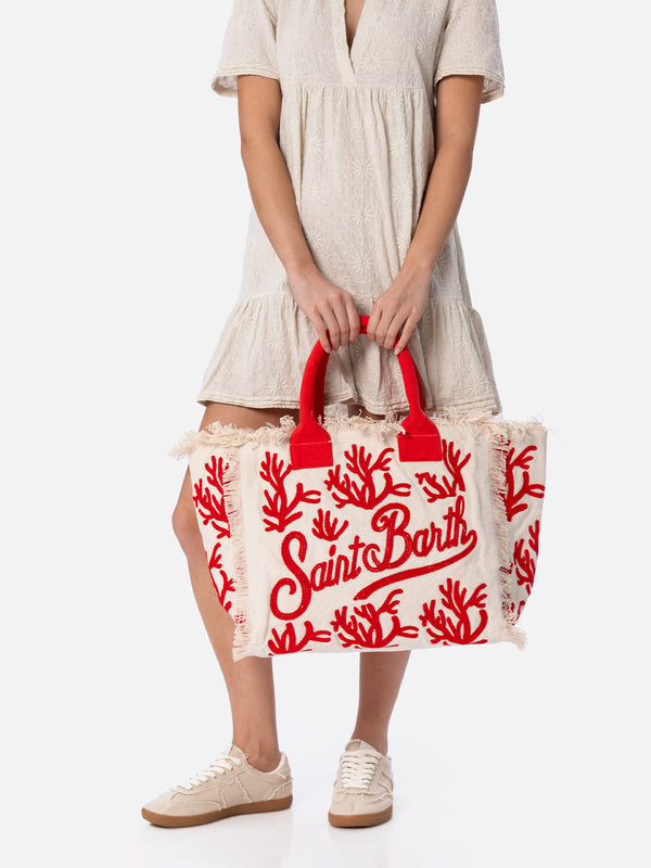 Vanity Rug white and red tote bag