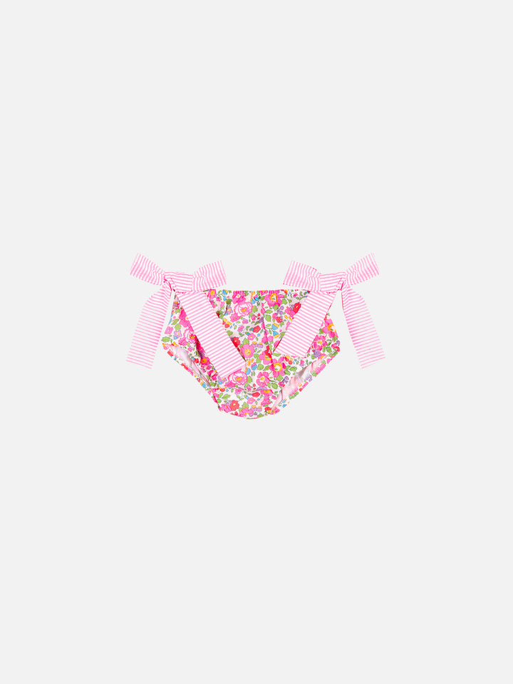 Baby girl swim briefs with flower print - MC2 Saint Barth