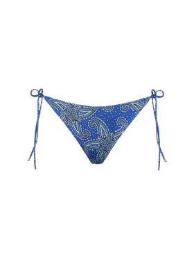 Woman blue swim briefs with paisley pattern - MC2 Saint Barth