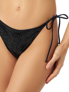 Woman black bandeau bikini with rhinestones - MC2 Saint Barth
