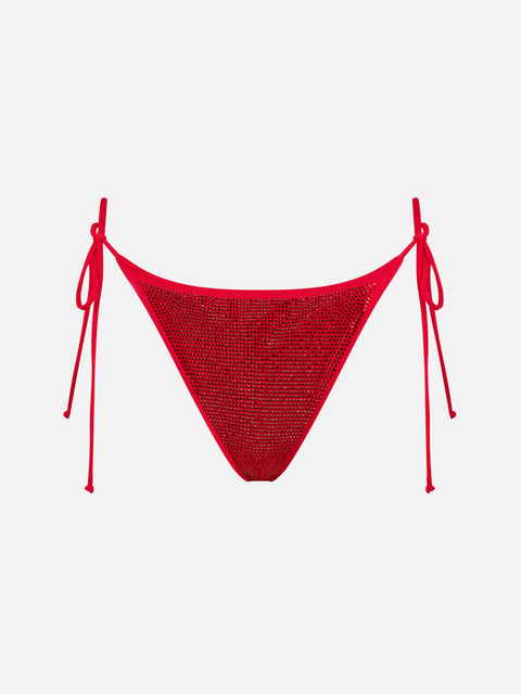 Woman swim briefs with red rhinestones - MC2 Saint Barth