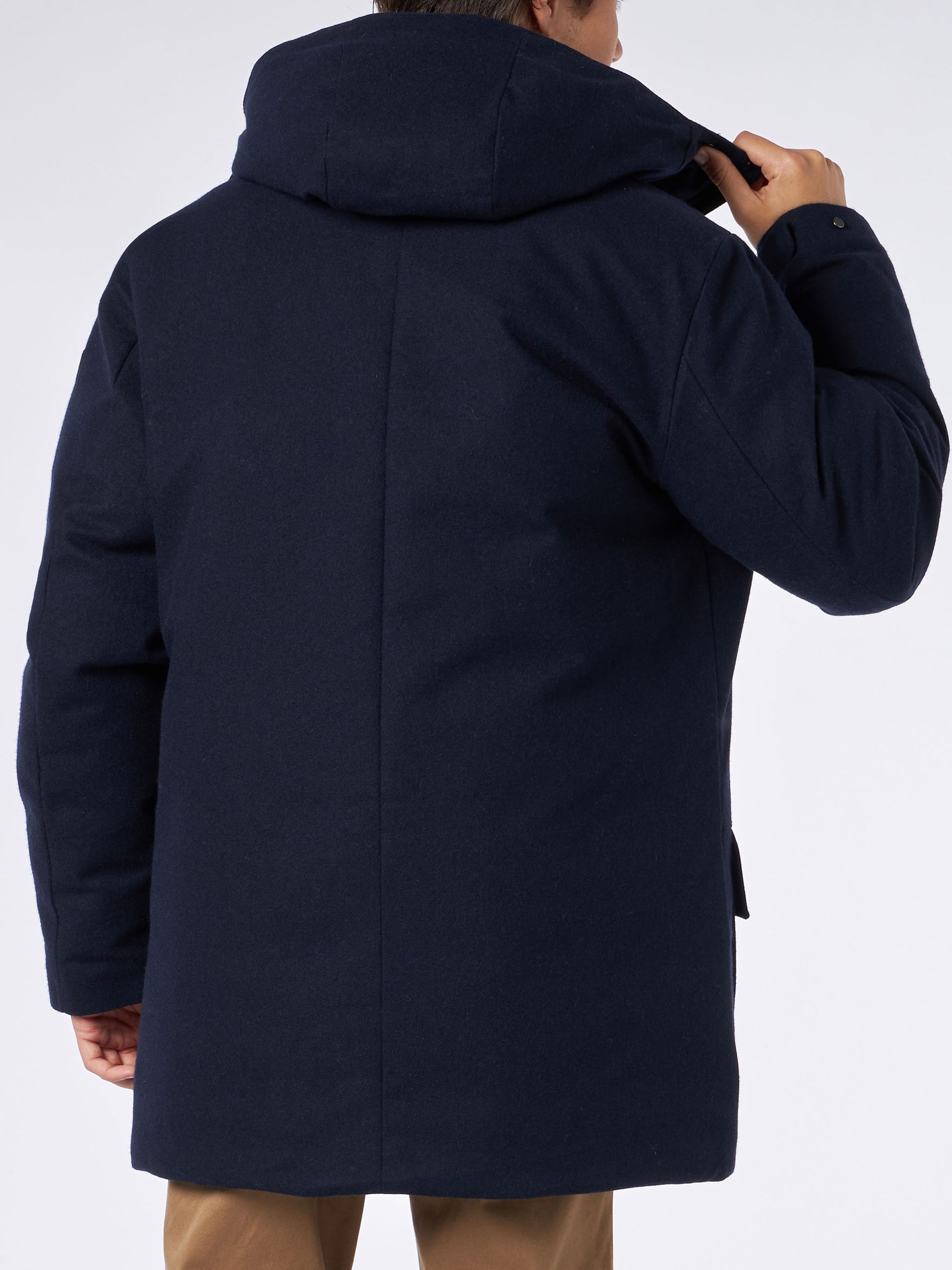 Man navy blue hooded parka jacket Voyager - MC2 Saint Barth