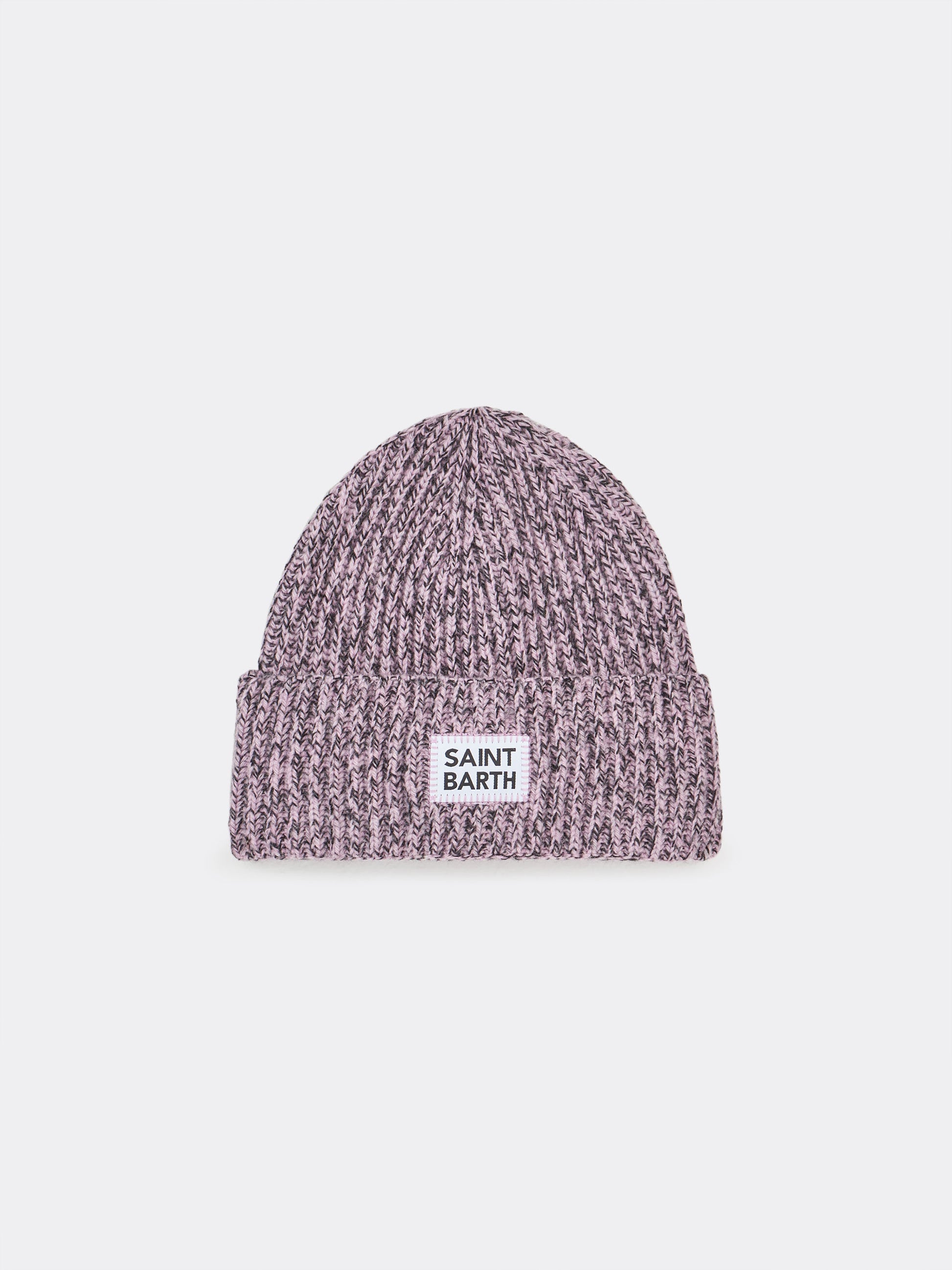 Woman white and pink mouliné beanie with Saint Barth embroidery - MC2 Saint Barth