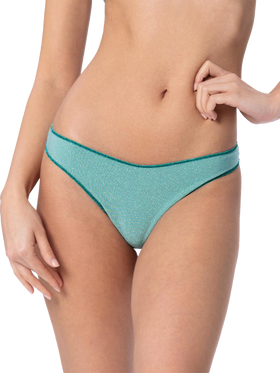 Woman water green lurex cheeky swim briefs Naomi - MC2 Saint Barth