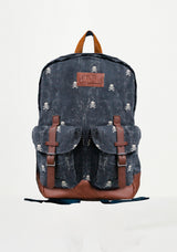 Canvas-Rucksack „Cody“ mit Mikro-Totenkopf-Print