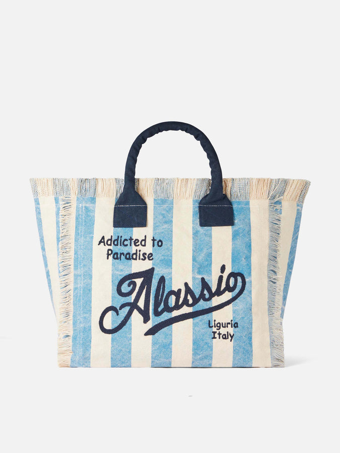 Mc2 Saint Barth Borsa a spalla Vanity in canvas con stampa Alassio