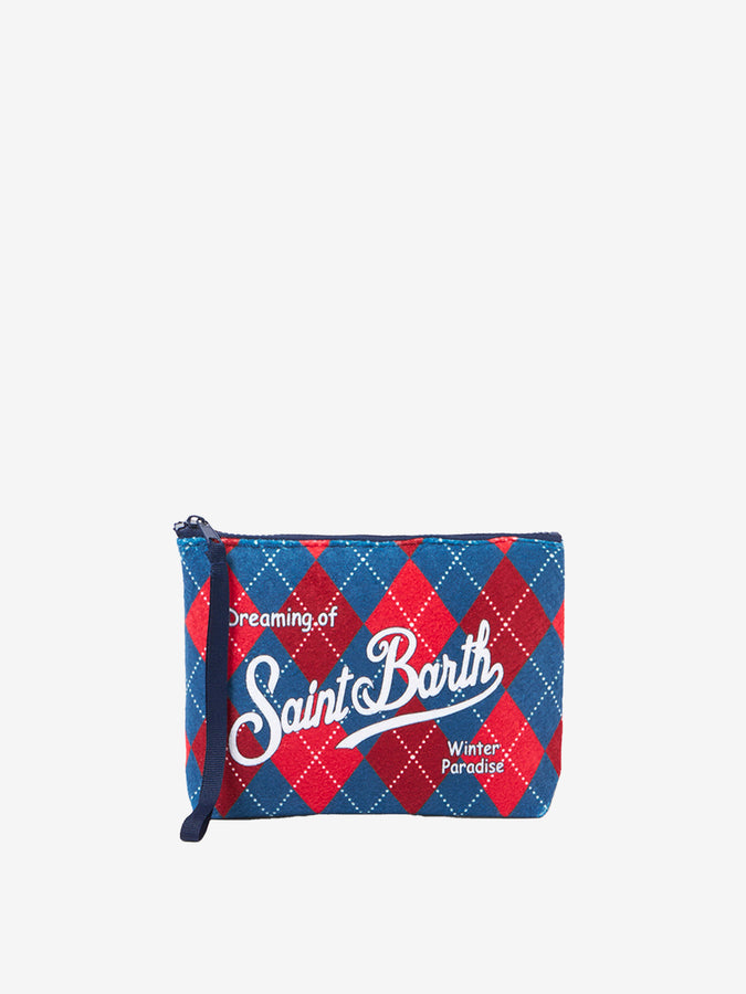 Mc2 Saint Barth Pochette Aline in lana con stampa argyle