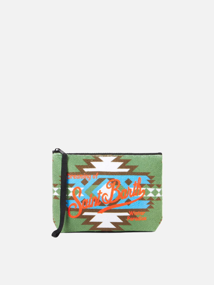 Pochette Aline in lana con stampa etnica