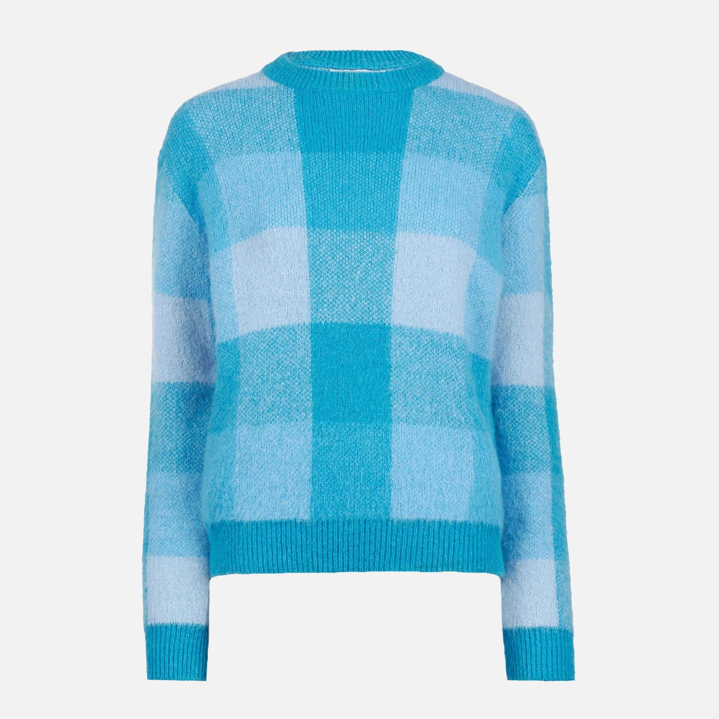 Maglione da donna garzato con fantasia check