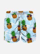 Jungen-Badeshorts mit Ananas-Print