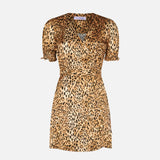 Kurzes Damenkleid mit Leopardenmuster