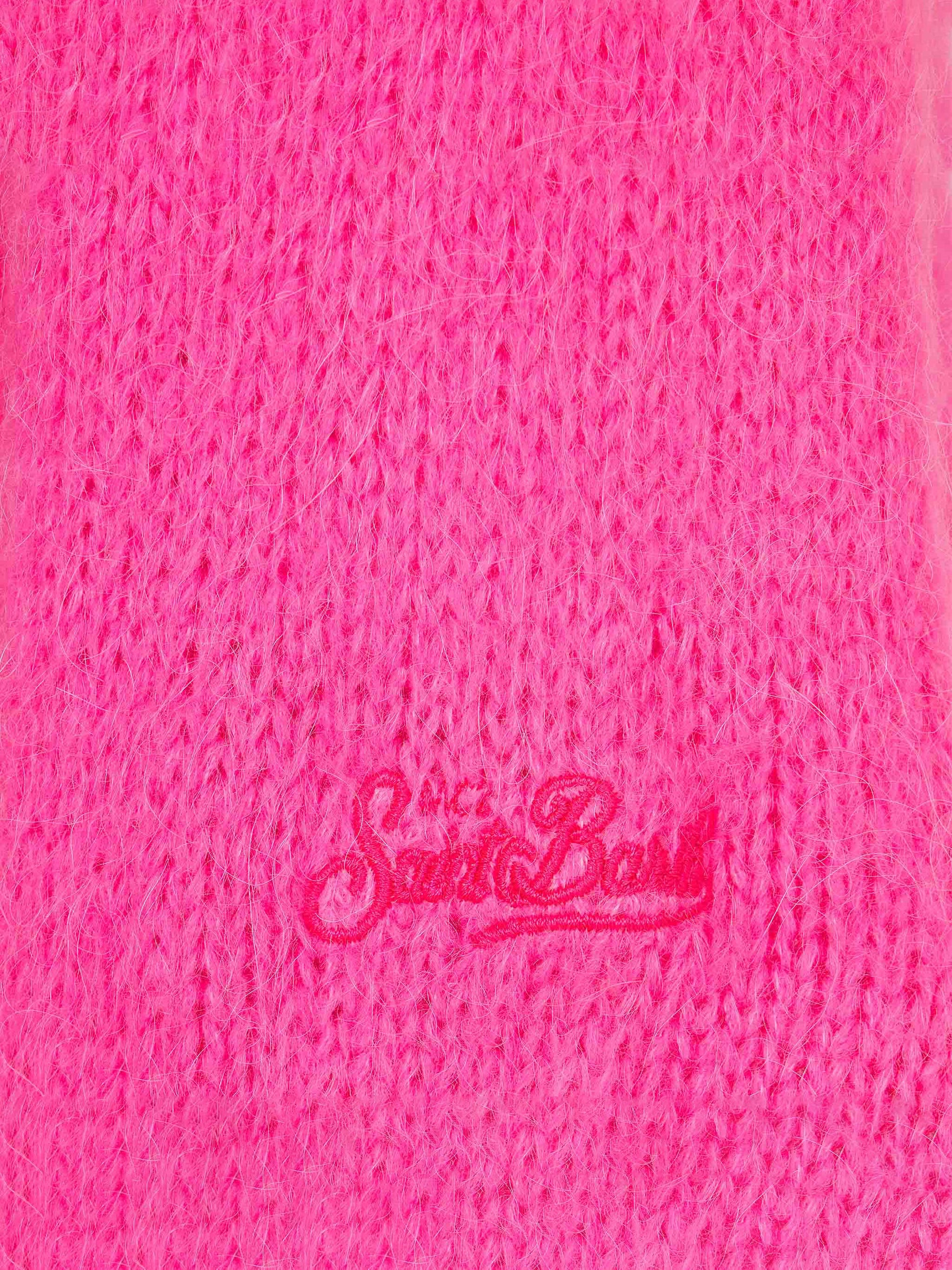 Girl brushed crewneck sweater with Apres chic lettering - MC2 Saint Barth