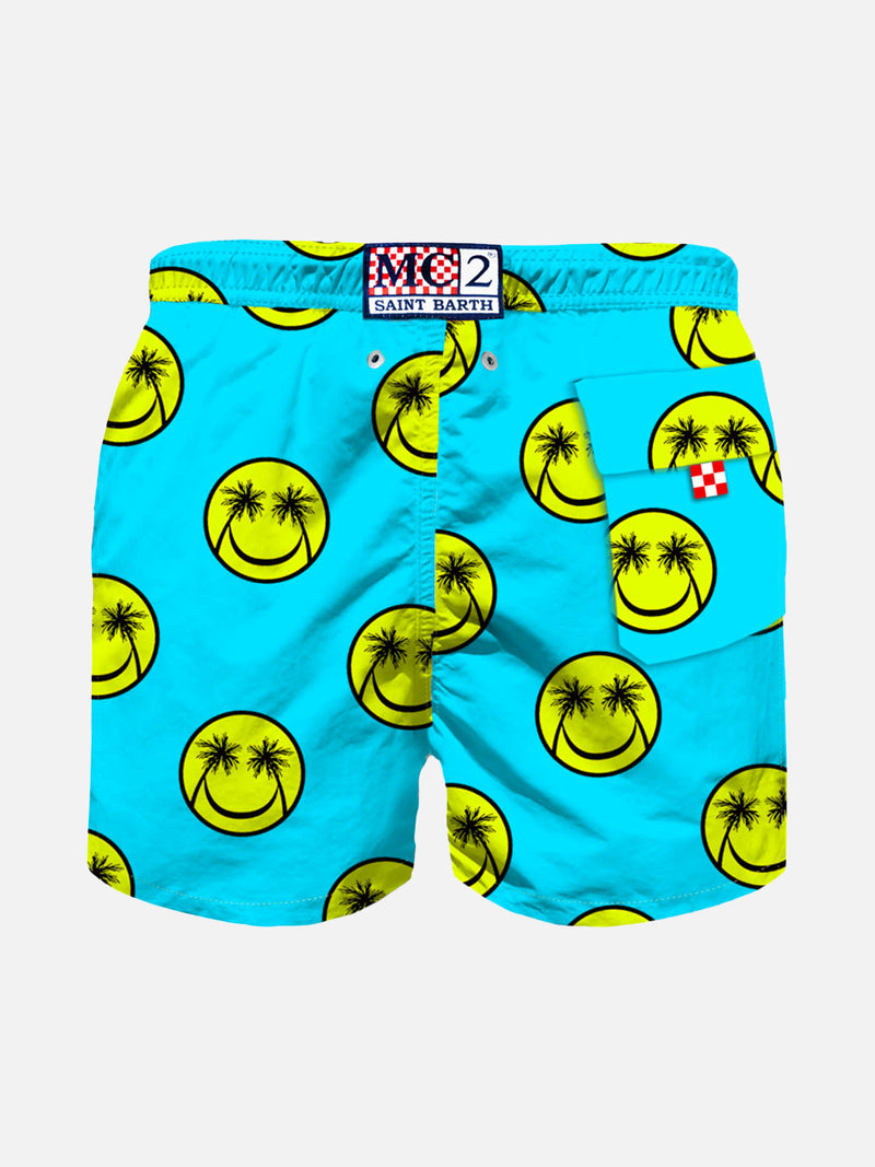 Palm print boy swim shorts