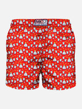 Man light fabric swim shorts with Tequila print