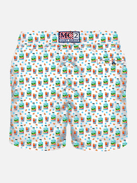 Man light fabric swim shorts with Portofino Dry Gin print | Portofino Dry Gin Special Edition - MC2 Saint Barth