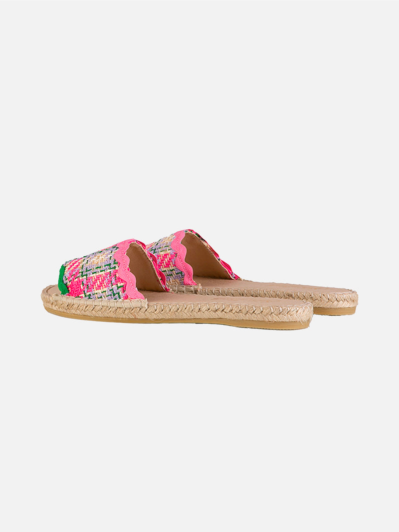 Woman espadrilla with multicolor tweed