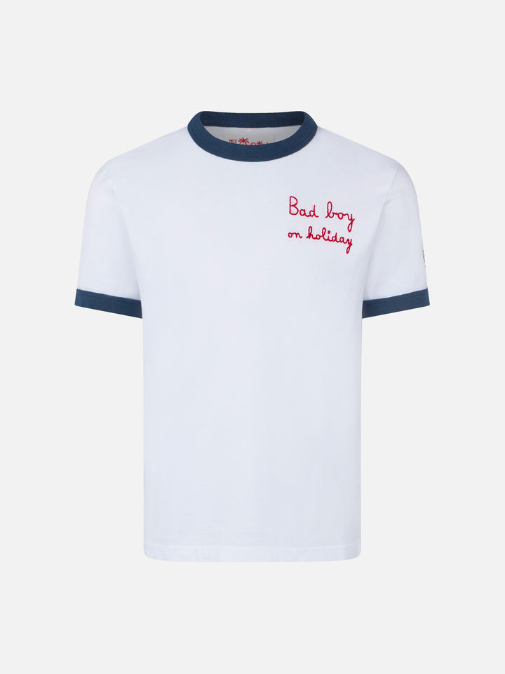 Boy cotton t-shirt with embroidery - MC2 Saint Barth